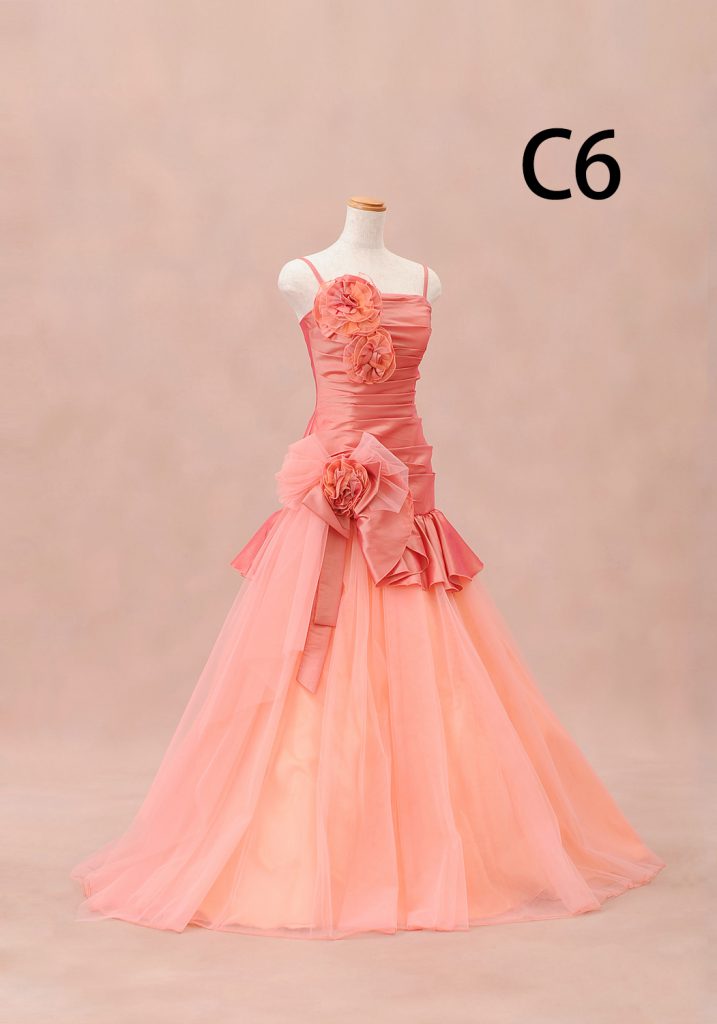 サーモンピンクドレス